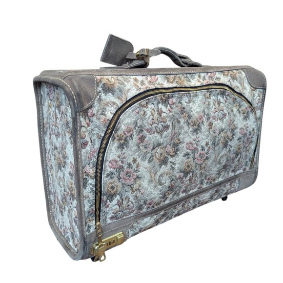 Vintage Floral French Luggage Company Combo Locking  Roller 14-inch Suitcase - Picture 3 of 11
